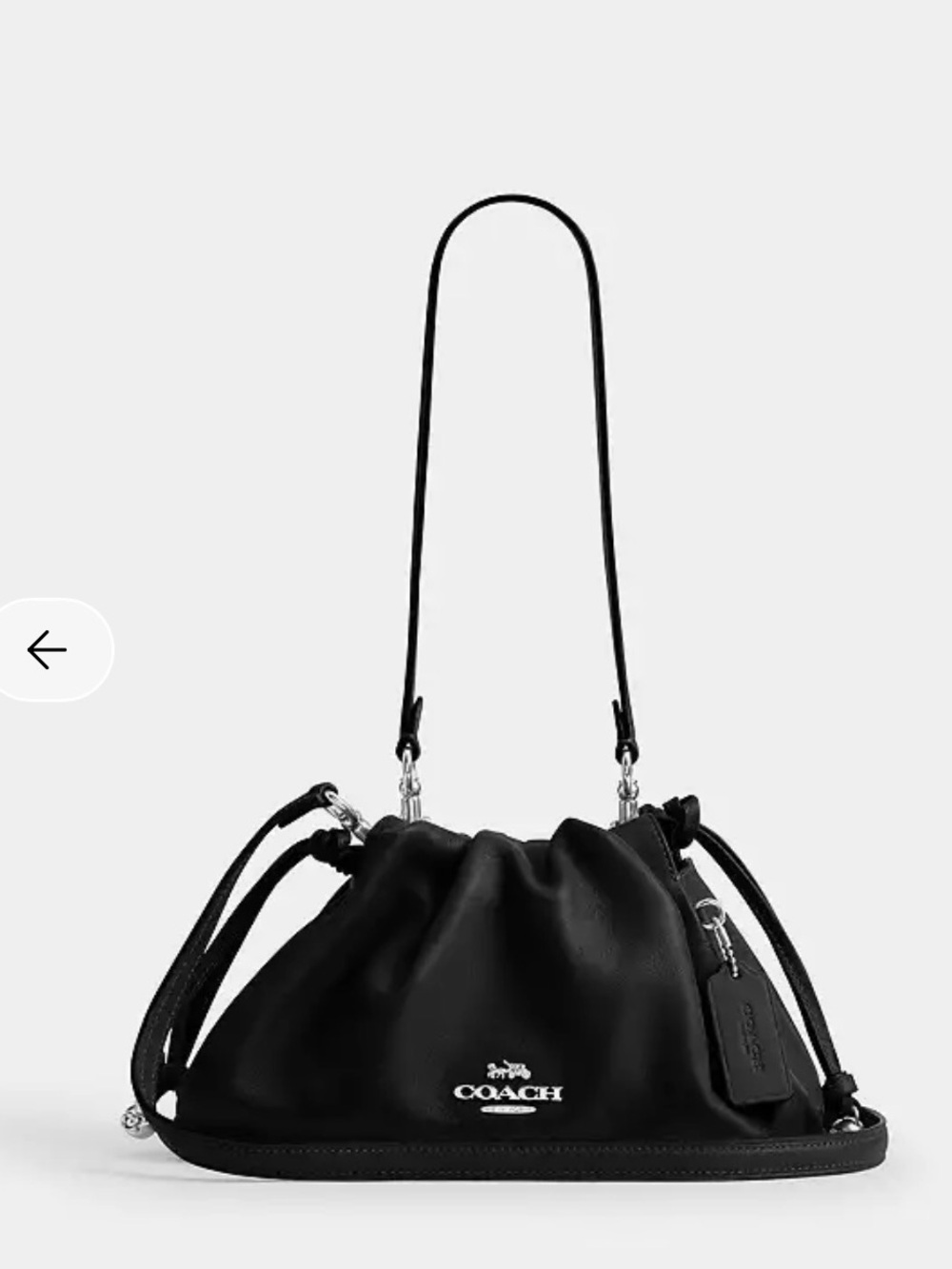 Coach Black Leather Drawstring Crossbody Bag